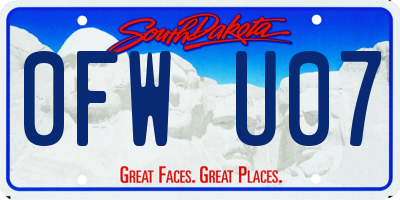 SD license plate 0FWU07