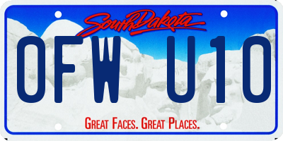 SD license plate 0FWU10