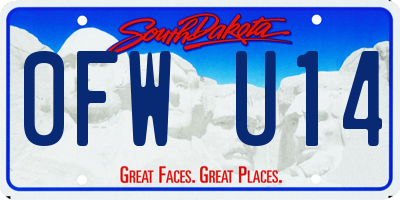 SD license plate 0FWU14