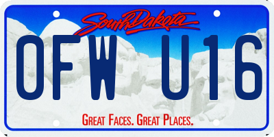 SD license plate 0FWU16