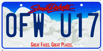 SD license plate 0FWU17