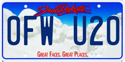 SD license plate 0FWU20