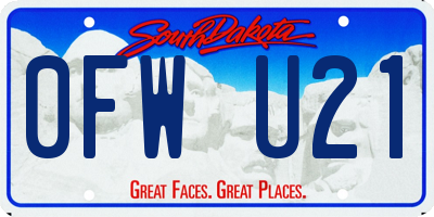 SD license plate 0FWU21