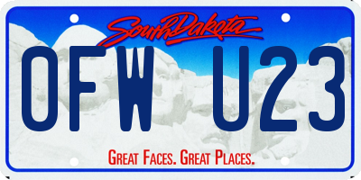 SD license plate 0FWU23