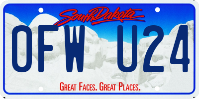 SD license plate 0FWU24