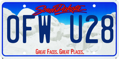 SD license plate 0FWU28