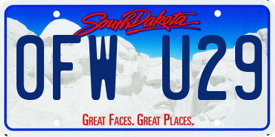 SD license plate 0FWU29