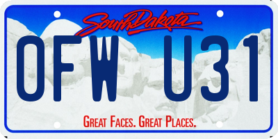 SD license plate 0FWU31