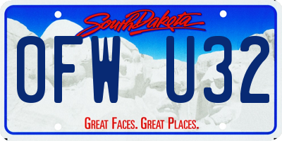 SD license plate 0FWU32