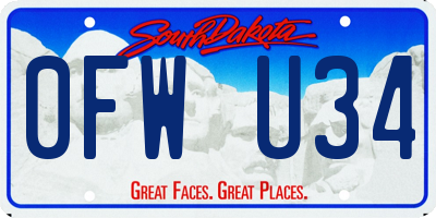 SD license plate 0FWU34