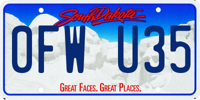 SD license plate 0FWU35