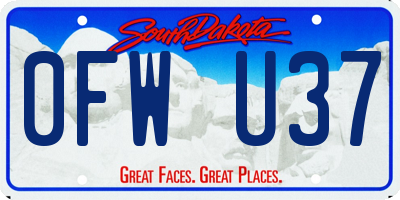 SD license plate 0FWU37