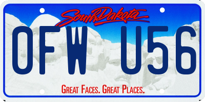 SD license plate 0FWU56