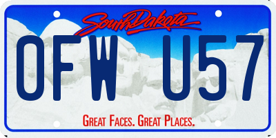 SD license plate 0FWU57
