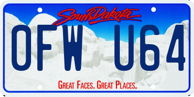 SD license plate 0FWU64
