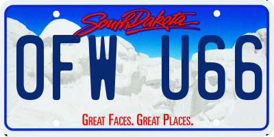SD license plate 0FWU66