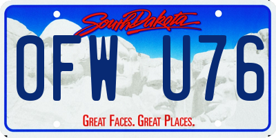 SD license plate 0FWU76