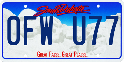 SD license plate 0FWU77