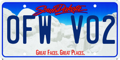 SD license plate 0FWV02