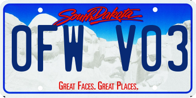 SD license plate 0FWV03