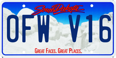 SD license plate 0FWV16