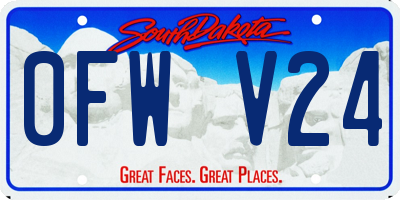 SD license plate 0FWV24