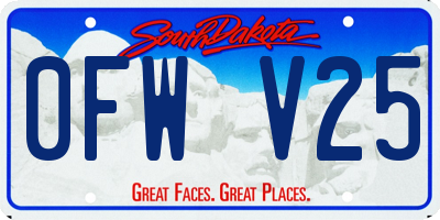 SD license plate 0FWV25