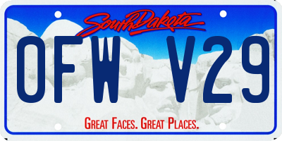 SD license plate 0FWV29