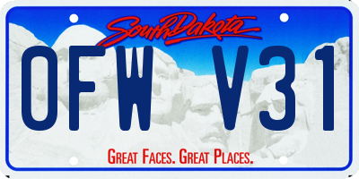 SD license plate 0FWV31