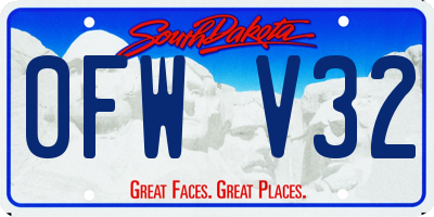 SD license plate 0FWV32