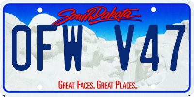 SD license plate 0FWV47