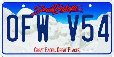 SD license plate 0FWV54
