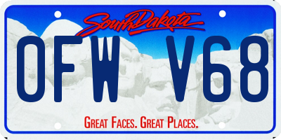 SD license plate 0FWV68