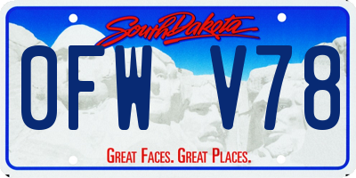 SD license plate 0FWV78