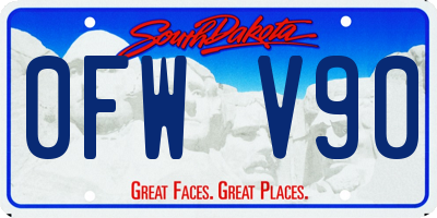 SD license plate 0FWV90