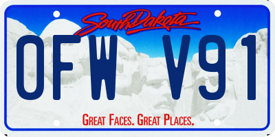 SD license plate 0FWV91