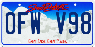 SD license plate 0FWV98