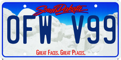SD license plate 0FWV99