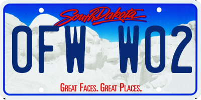 SD license plate 0FWW02