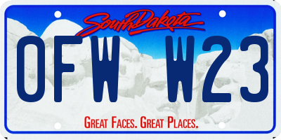 SD license plate 0FWW23