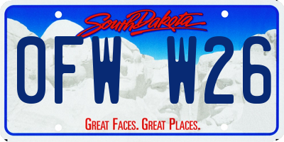 SD license plate 0FWW26