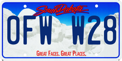 SD license plate 0FWW28