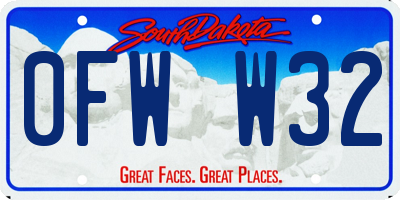 SD license plate 0FWW32