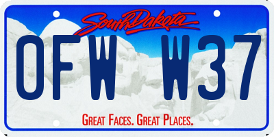 SD license plate 0FWW37
