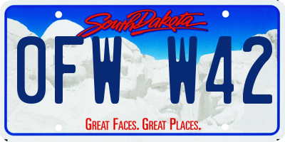 SD license plate 0FWW42