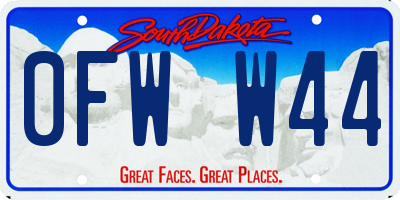 SD license plate 0FWW44
