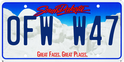SD license plate 0FWW47