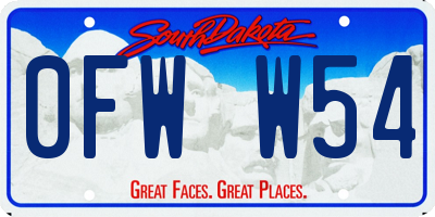 SD license plate 0FWW54