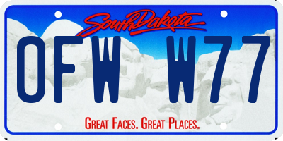 SD license plate 0FWW77