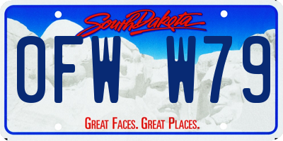 SD license plate 0FWW79